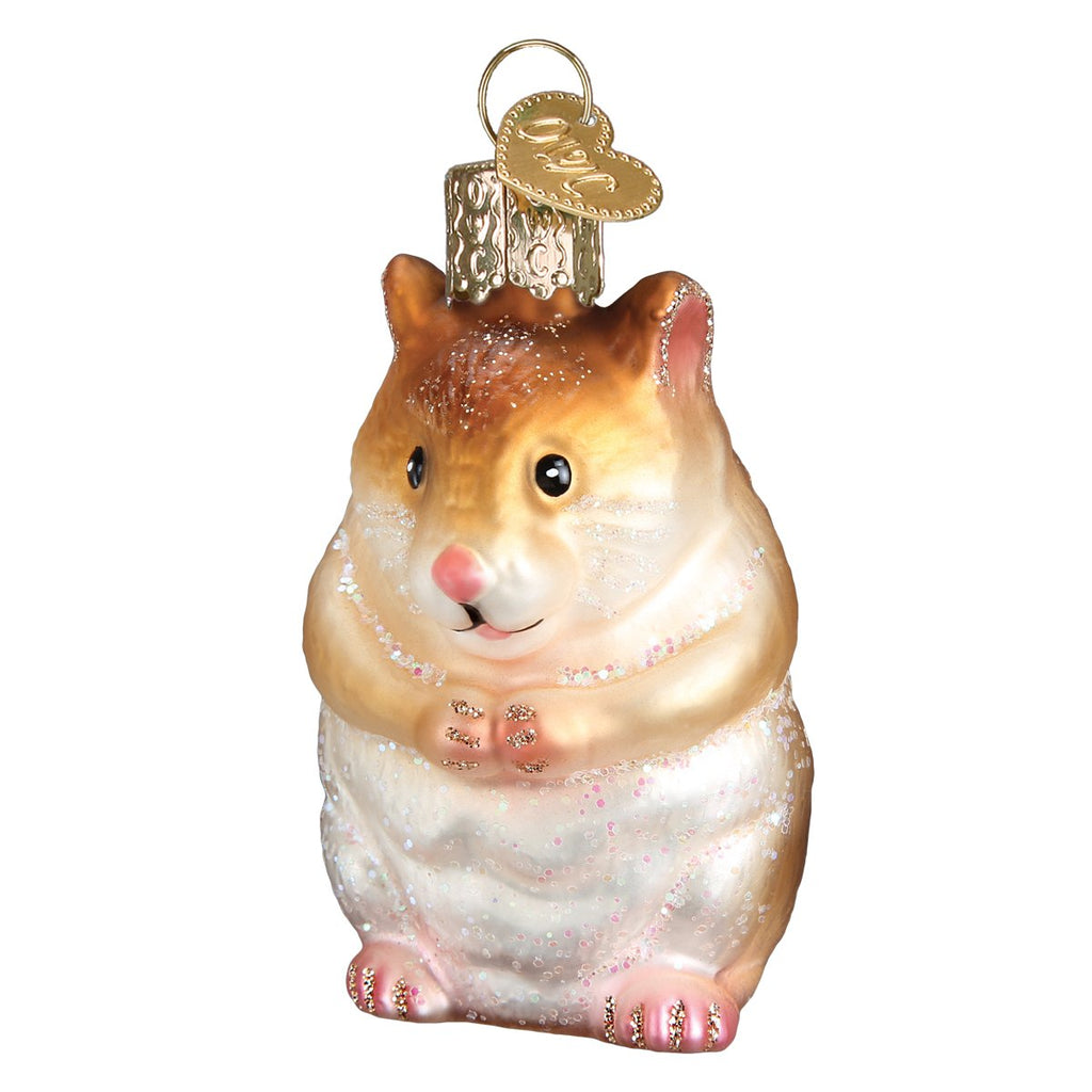 Hamster Glass Ornament