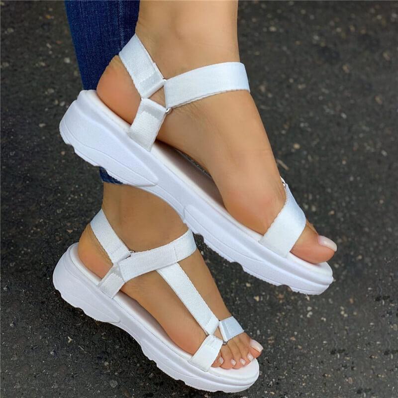 Multi Colors Casual Shoes Woman Flat Comfortable Sandals Female Light Sandals Flat Comfort Slip-On Elastic Ankle Strap Slingback Light Weight Casual Walking Sandals