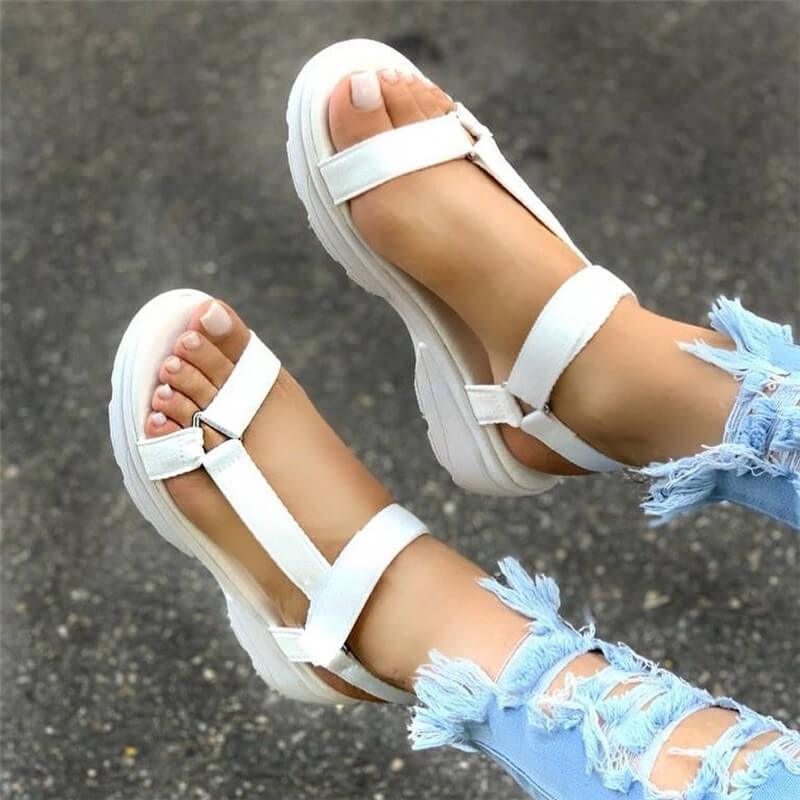 Multi Colors Casual Shoes Woman Flat Comfortable Sandals Female Light Sandals Flat Comfort Slip-On Elastic Ankle Strap Slingback Light Weight Casual Walking Sandals