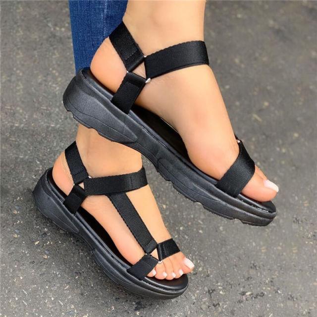 Multi Colors Casual Shoes Woman Flat Comfortable Sandals Female Light Sandals Flat Comfort Slip-On Elastic Ankle Strap Slingback Light Weight Casual Walking Sandals