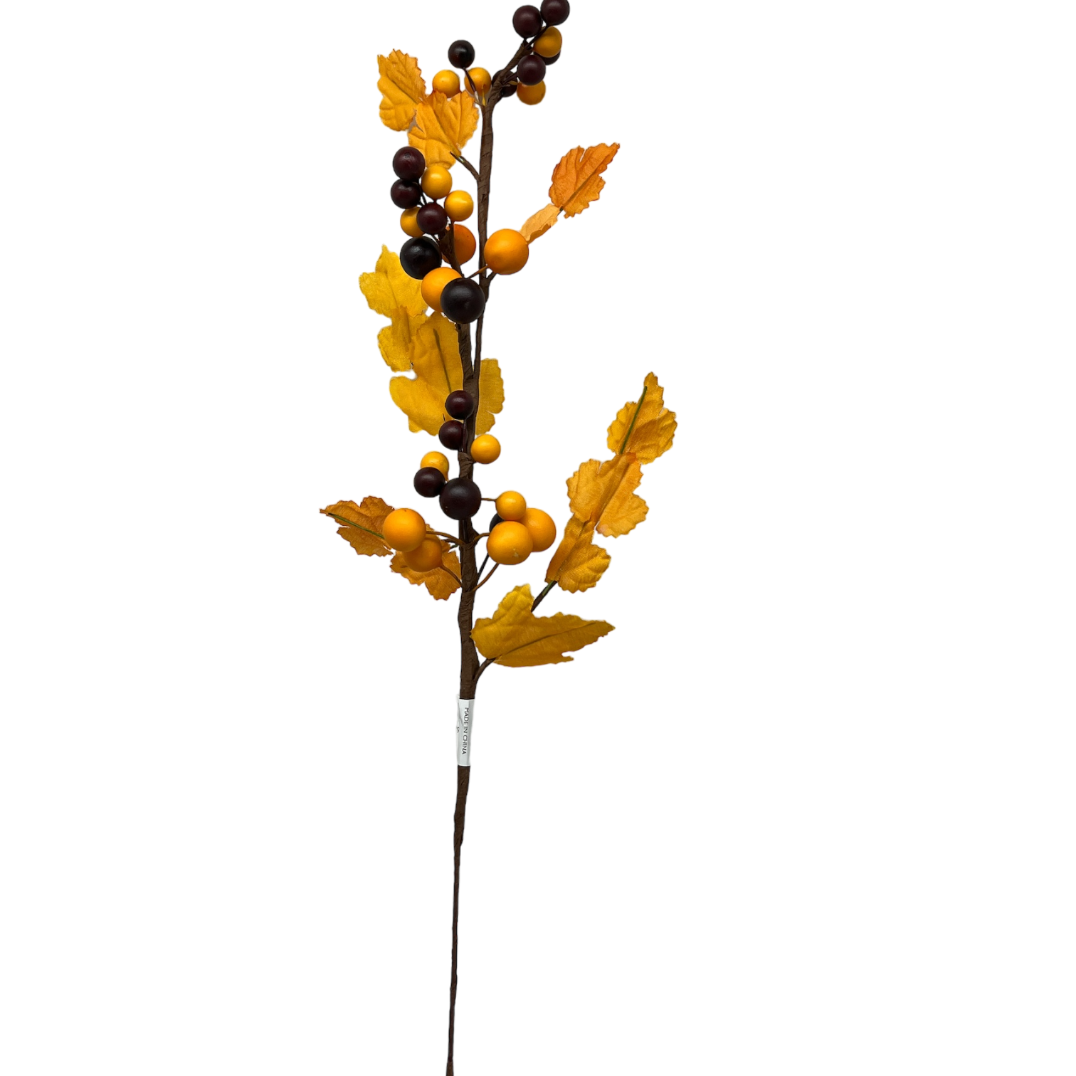 Orange/Burgandy Grape Cluster Spray  With Autumn Leaves 15 1/2 Inch