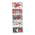 Handmade Gift Tags 5 Count - Silver and Red Icons