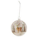 Glass Disk 100mm Ornament -Deer