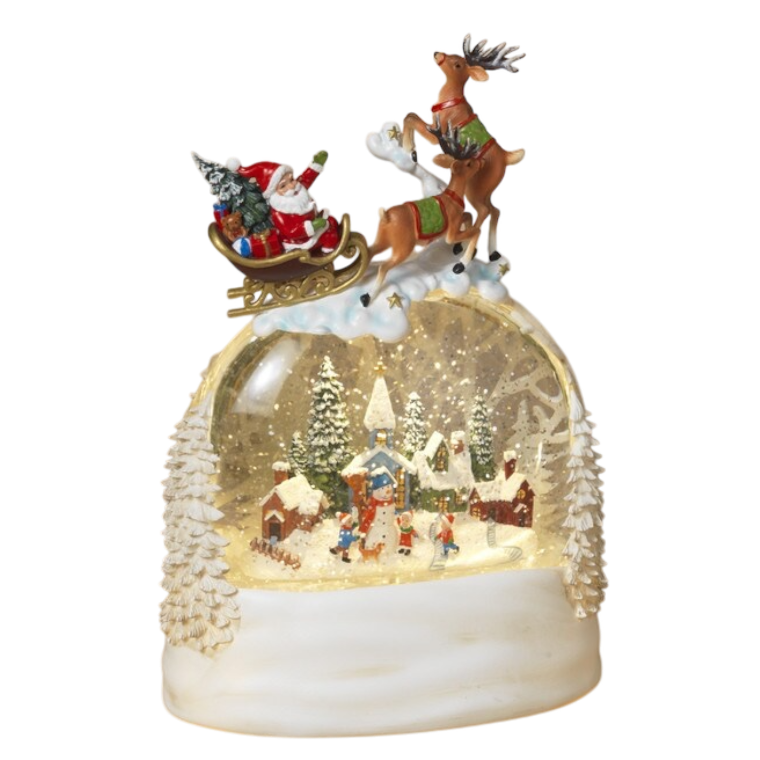 Lighted Spinning Water Globe with Sleigh