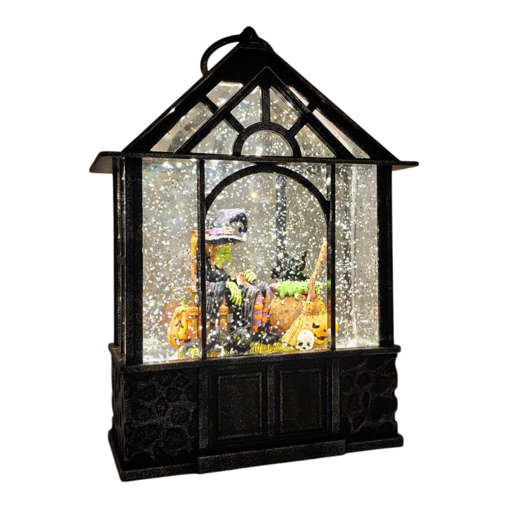 Sleeping Witch Lighted Waterglobe Lantern