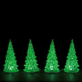 3 Color Crystal Lighted Tree - 4 Piece Set