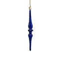 Outer Swirl Icicle Glass Ornaments - Cobalt - Double Torus