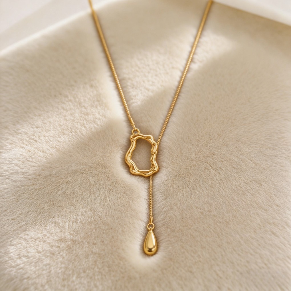 Trendy Irregular Snake Chain with Teardrop Pendant