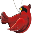 Wooden Cardinal Ornament - In flight Looking Back Left