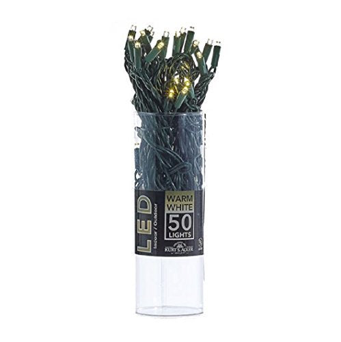 50-Light 5mm Warm White LED Green Wire Light Set