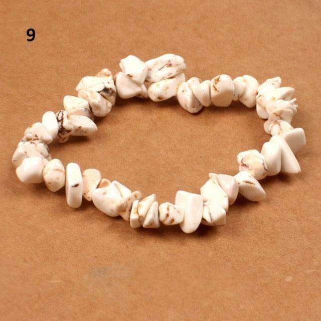 Natural Lucky Stone Beads Bracelet Multiple Colors Bracelets Beautiful Crystal Bracelets Natural Gemstone Crystal Stretch Bracelets Distance Energy Bracelet For Women Girls
