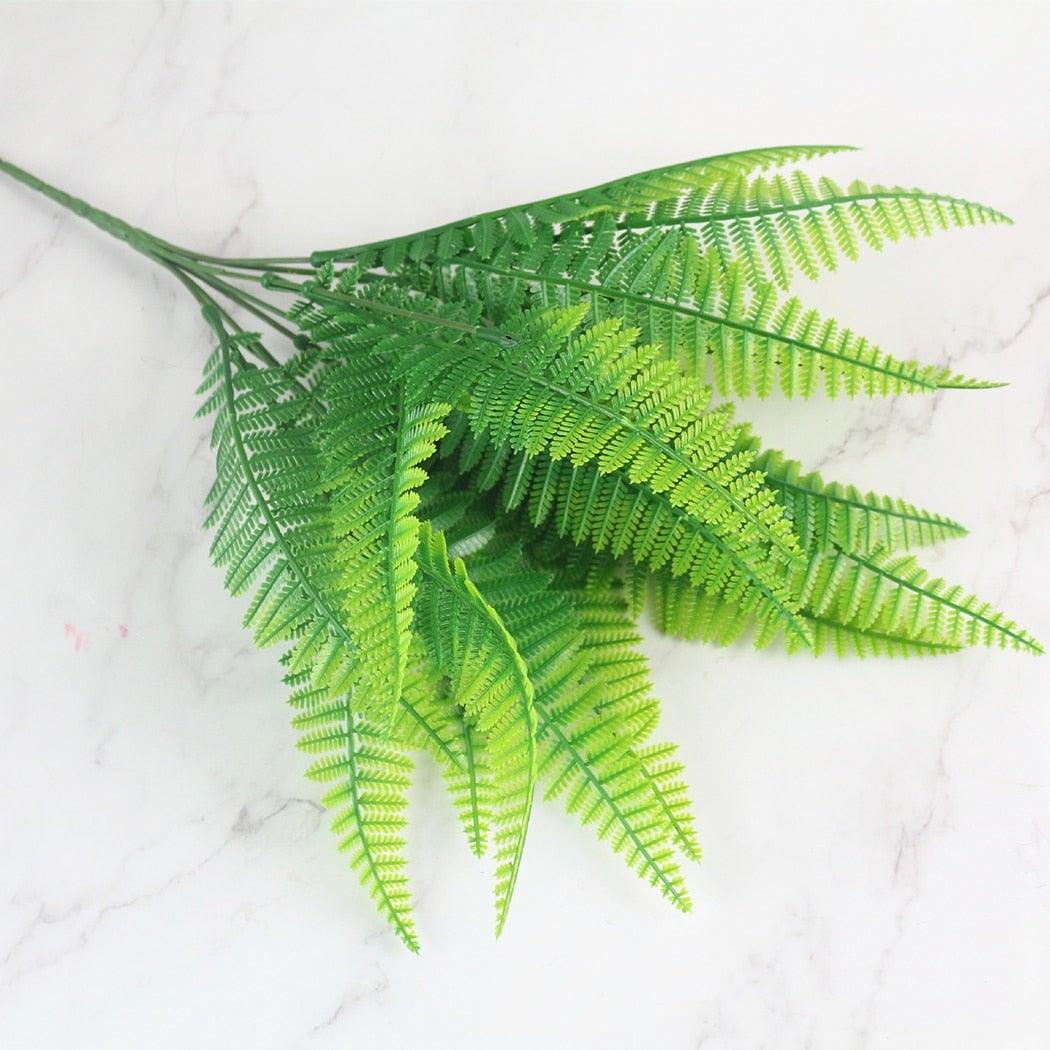 New Artificial Shrubs Boston Fern Grass Fake Green Bushes Indoor Outdoor UV Resistant Indoor Outside For Home Garden Porch Window Décor