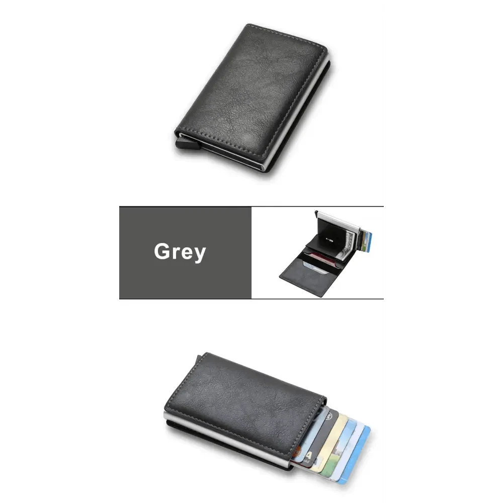 New Carbon Fiber Card Holder Wallets Luxury Men  Black Magic Leather Cool Slim Mini Wallet Small Money Bag Male Purses Magnet Closure Wallet
