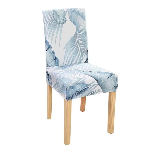 New Chair Covers Spandex Stretch Chair Covers Dining Slipcover Decorative Chair Cover floral For Kitchen Wedding Banquet Hotel Stretch Armless Chair Slipcover for Dining Room Seat Cushion, Spandex Kitchen Parson Chair Protector Cover, Removable & Washable