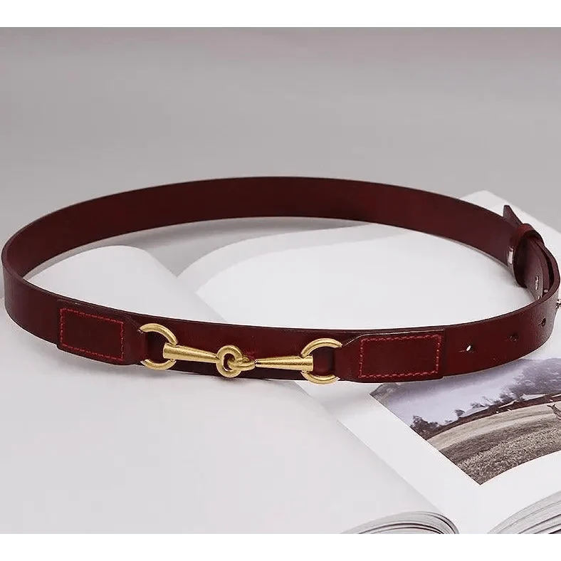 Simple Black Plain Leather Belt For Women Classic Thin Skinny Waistbands Casual Women Dress Belts