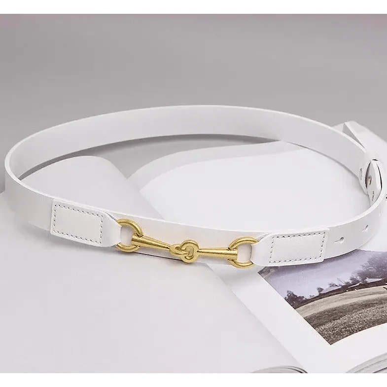Simple Black Plain Leather Belt For Women Classic Thin Skinny Waistbands Casual Women Dress Belts