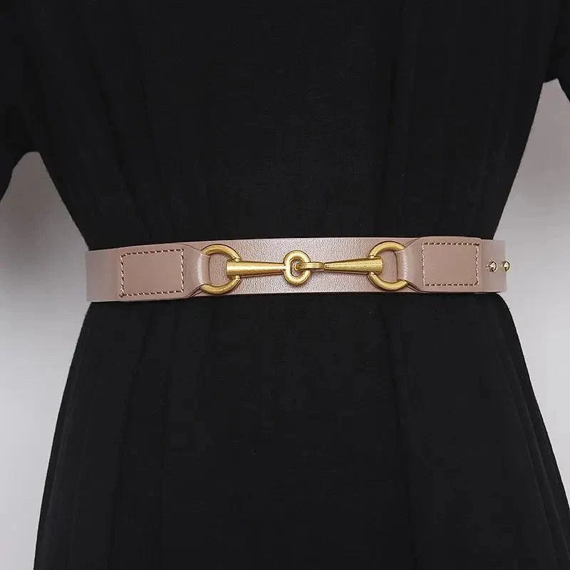 Simple Black Plain Leather Belt For Women Classic Thin Skinny Waistbands Casual Women Dress Belts