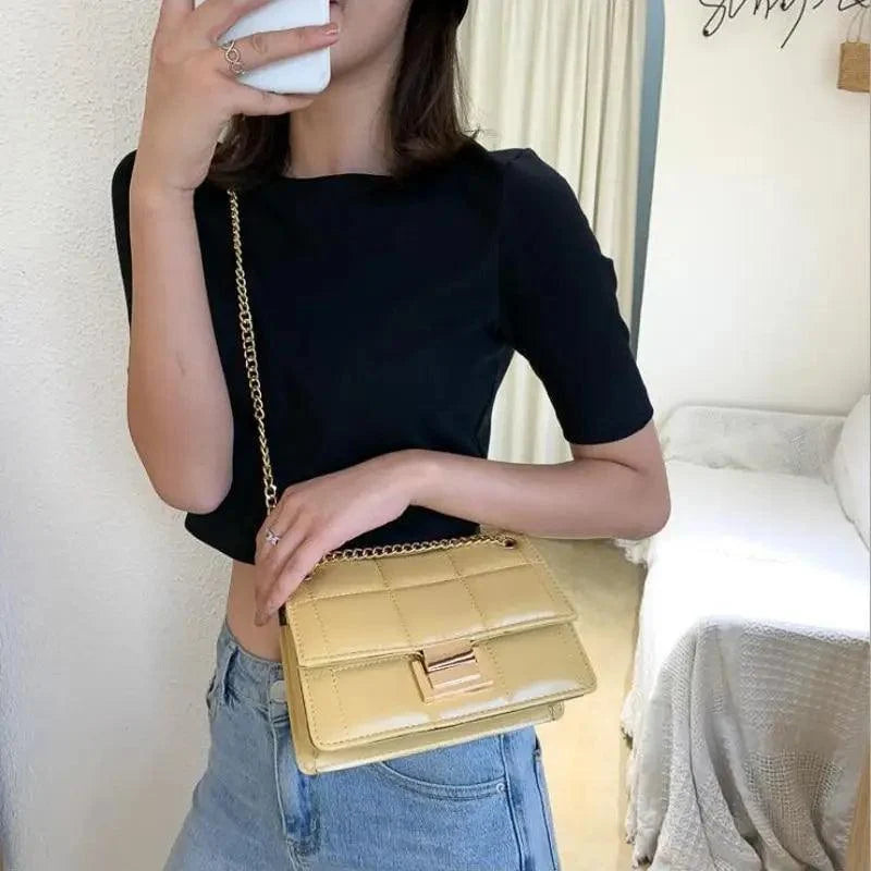 New Fancy Chain Strap Shoulder Bags for Women Summer Fashion Crossbody Bags PU Leather Lady Purses and Handbags