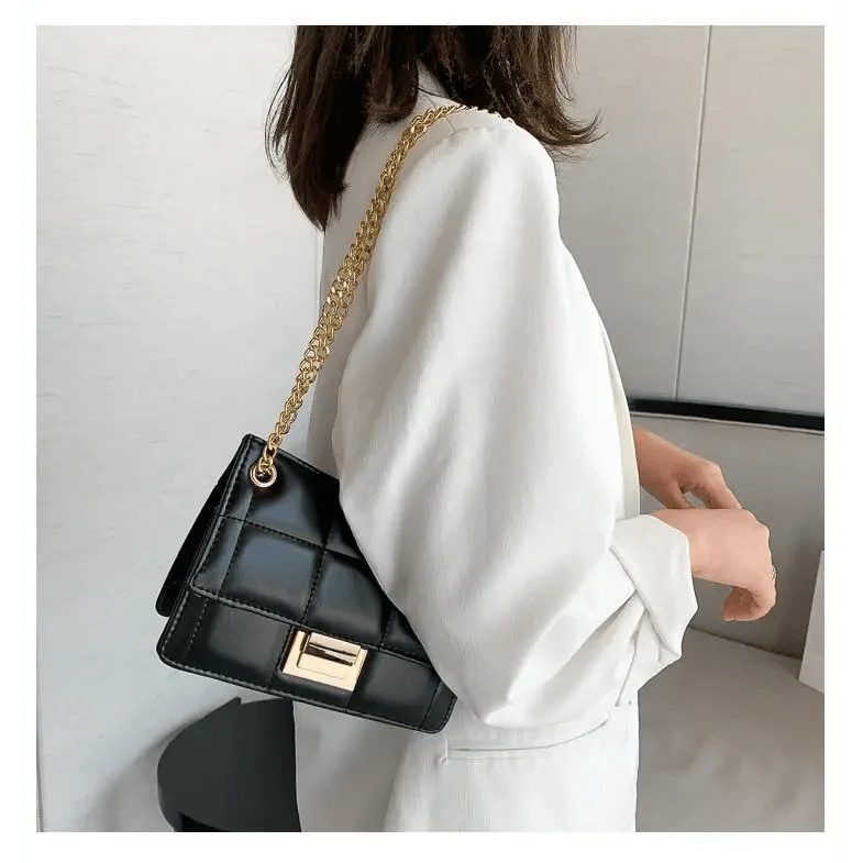 New Fancy Chain Strap Shoulder Bags for Women Summer Fashion Crossbody Bags PU Leather Lady Purses and Handbags