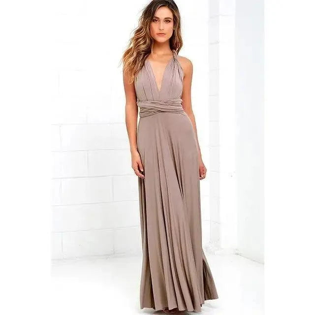 New Fashion Boho Women Multiway Wrap Convertible Maxi Club Red Dress Bandage Long Dress Party Dresses For Women
