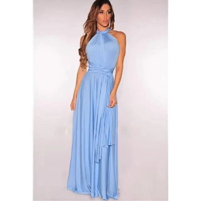 New Fashion Boho Women Multiway Wrap Convertible Maxi Club Red Dress Bandage Long Dress Party Dresses For Women