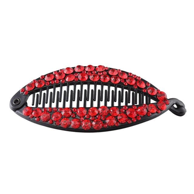 New Fashion Hair Clips Women Banana Barrettes Plastic Color Rhinestone Hair Claws Pins Clamps for Girls Ponytail Mohawk Bun Maker Accessories For Curly Hair Women