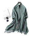 New Fashion Winter Soft Thick Warm Colorful Cashmere Scarf Elegant Escharpe Shawls Scarf Shawls Wraps Lightweight Lady Solid Scarves Fashion Tassels Blanket For Women