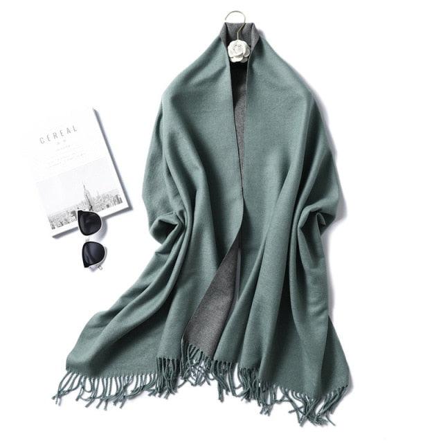 New Fashion Winter Soft Thick Warm Colorful Cashmere Scarf Elegant Escharpe Shawls Scarf Shawls Wraps Lightweight Lady Solid Scarves Fashion Tassels Blanket For Women