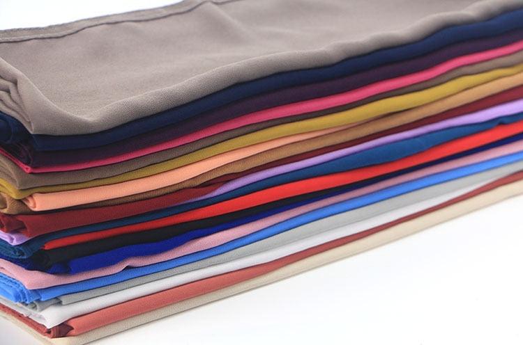 New Long Solid Colorful Soft Chiffon Hijab Elegant Scarf Wrap Lightweight Islamic Head Wear Escharpe Shawls Headband Stole Muslim Hijabs Wrap Headscarf Scarves Colors For Women