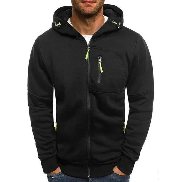 New Stylish Trendy Spring Winter Men Hoodie Hooded Coats Casual Sweatshirts Male Tracksuit Fashion Hoodie Men's Sports Leisure Fitness Jacquard Sweater Fleece Cardigan Hooded Jacket Sweater