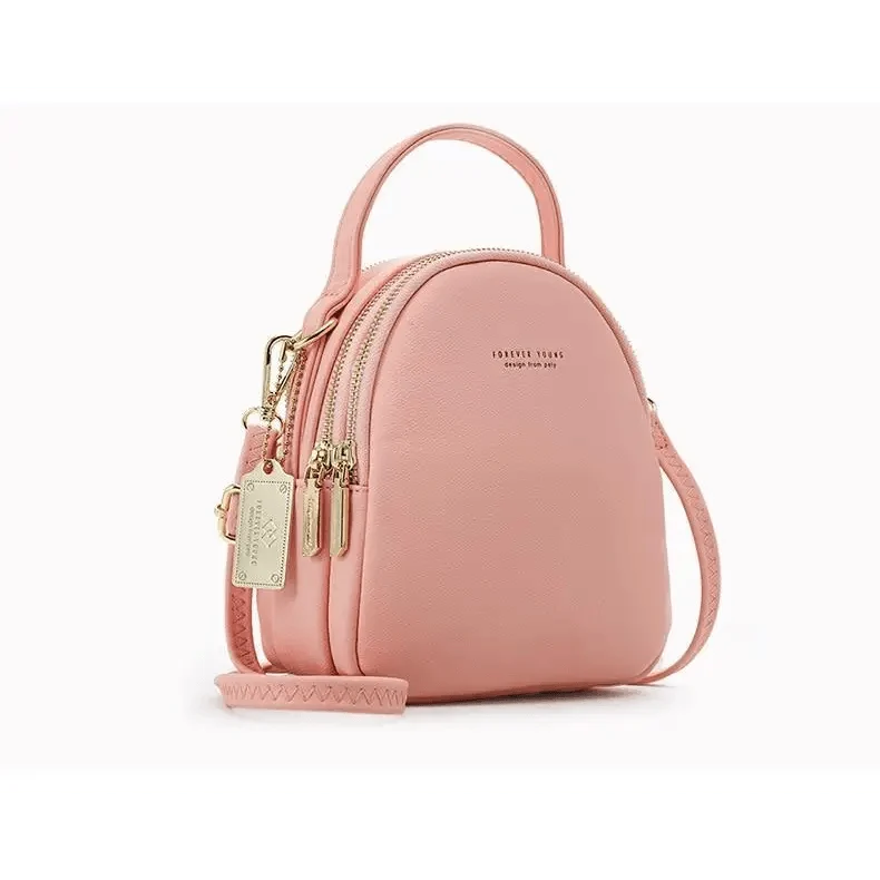 New Versatile Big Capacity 3 Layer Women Backpack Fashionable Small Backpack For Ladies Soft Leather Shoulder Crossbody bag for Female