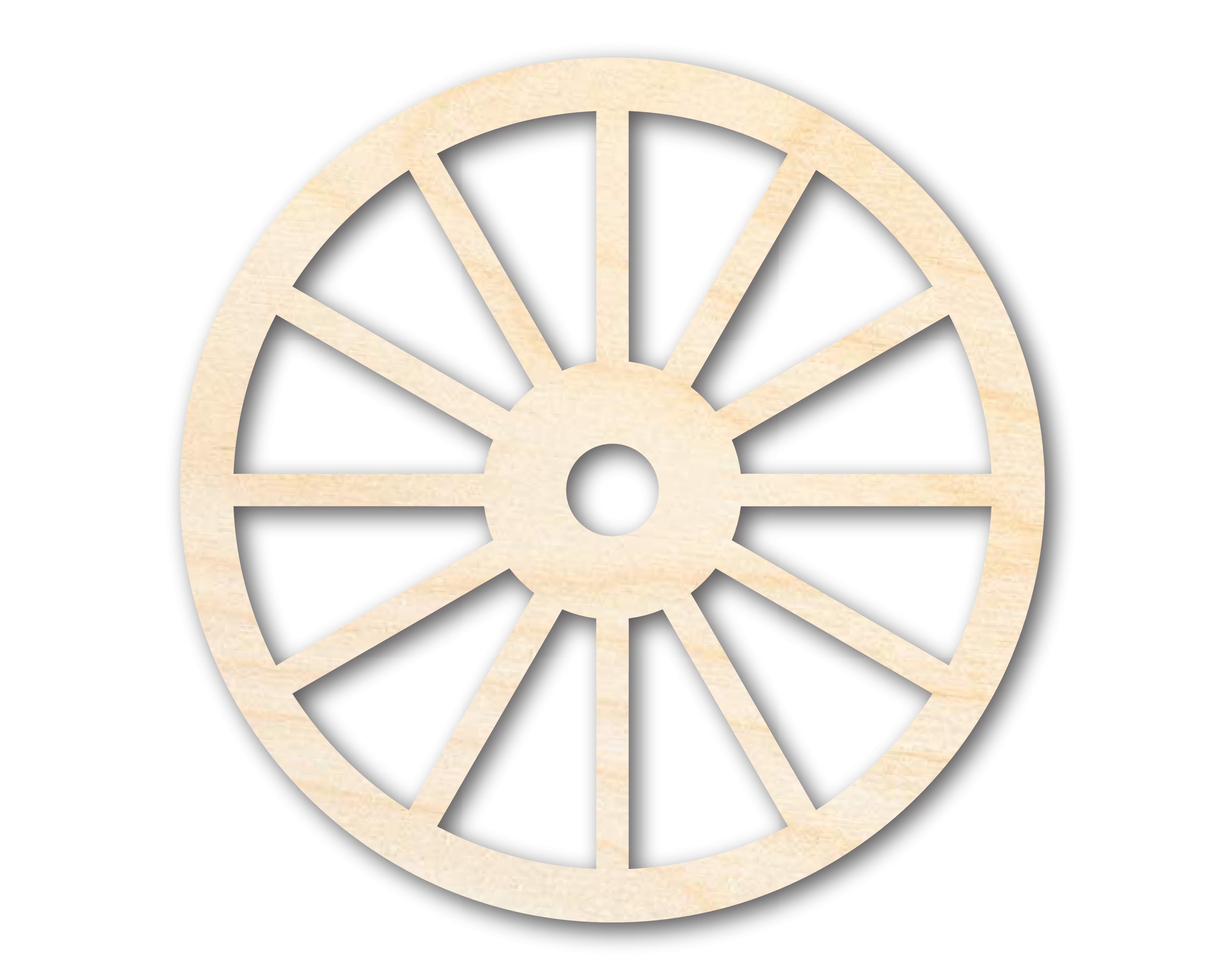Unfinished Wood Wagon Wheel Shape | Rustic Farmhouse | DIY Craft Cutout | Up to 24"