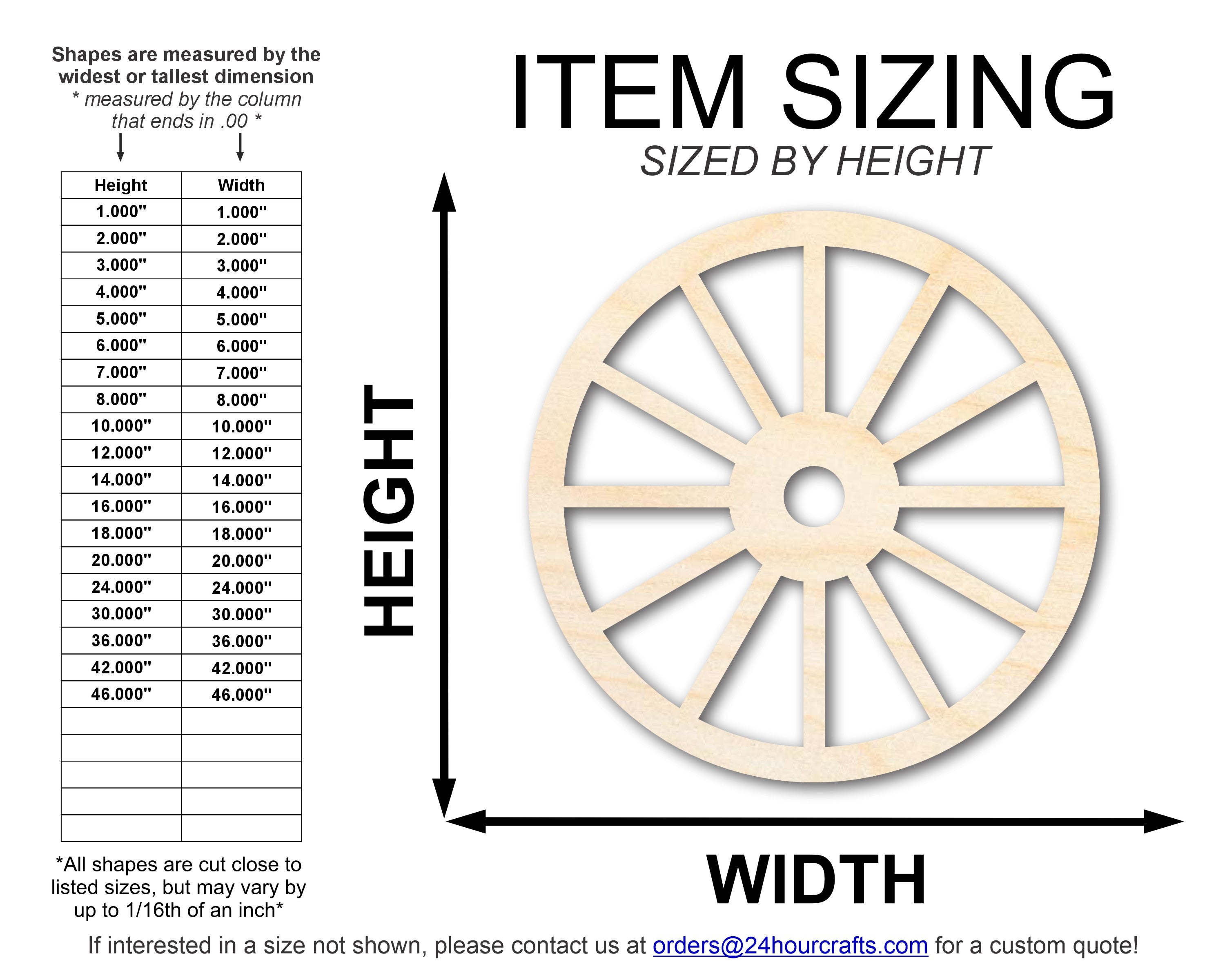 Unfinished Wood Wagon Wheel Shape | Rustic Farmhouse | DIY Craft Cutout | Up to 24"