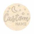 Unfinished Wood Custom Name Night Time Door Sign Kit | Wood Craft Cutouts | 1/4" Thick |