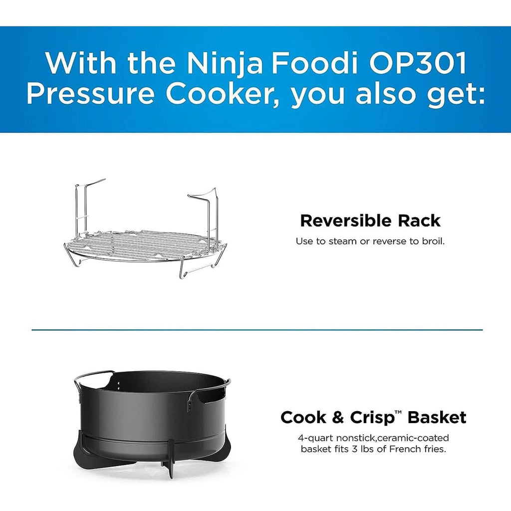 Ninja Pressure Cookers & Canners, 6.5 qt, Black (Refurbished)