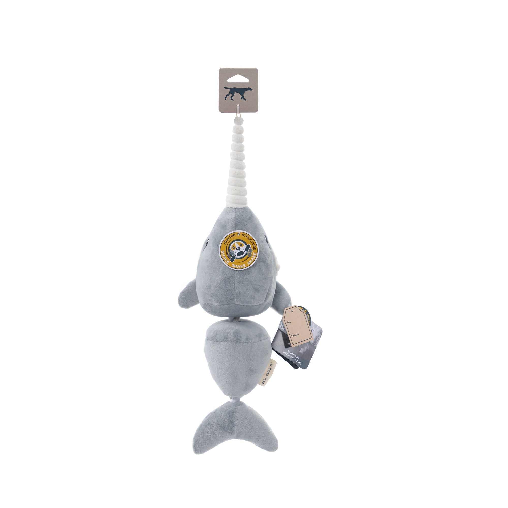 Plush Jointed Narwhal - 16 inch Dog Toy