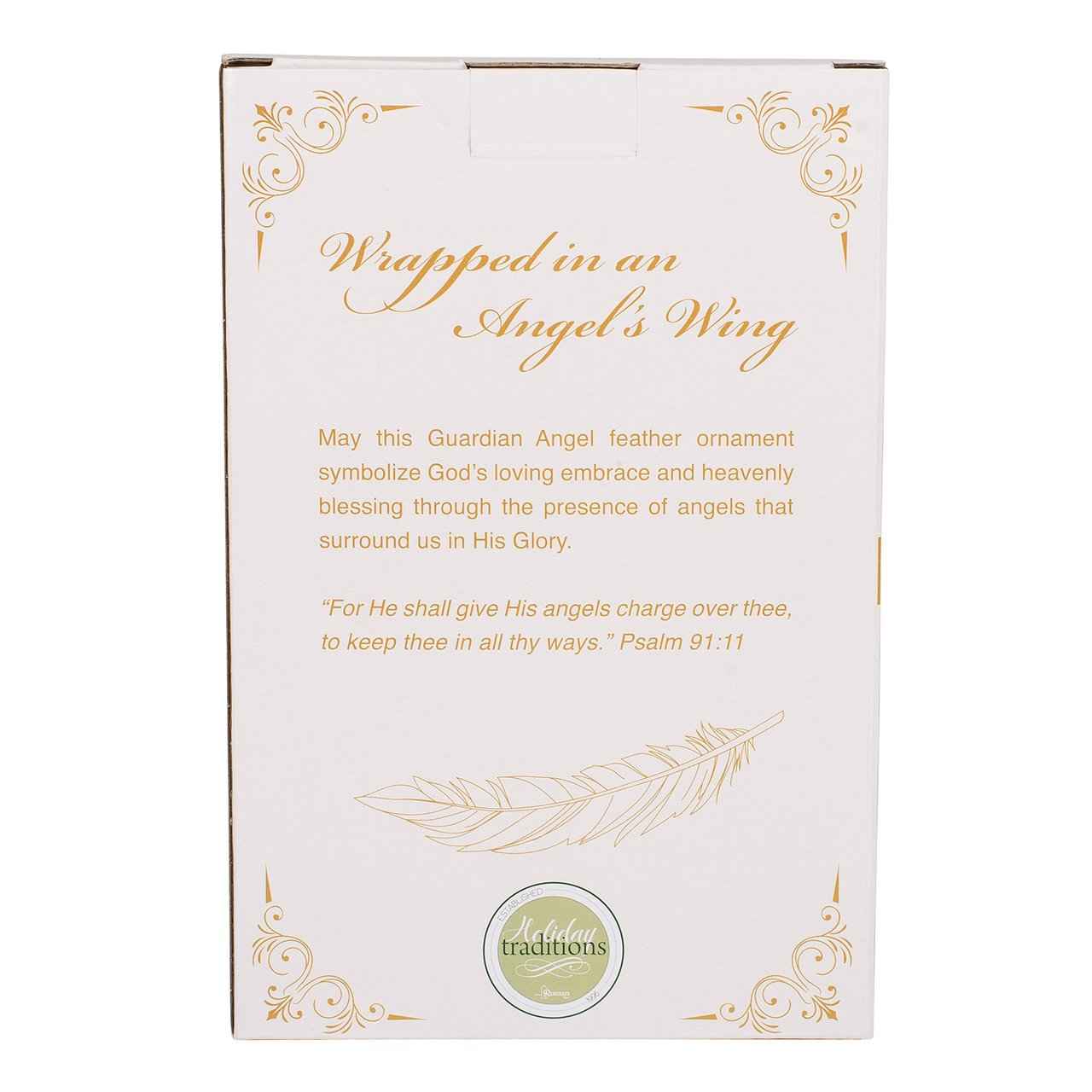 Wrapped In Angel's Wings Heart Gilded Porcelain Ornament