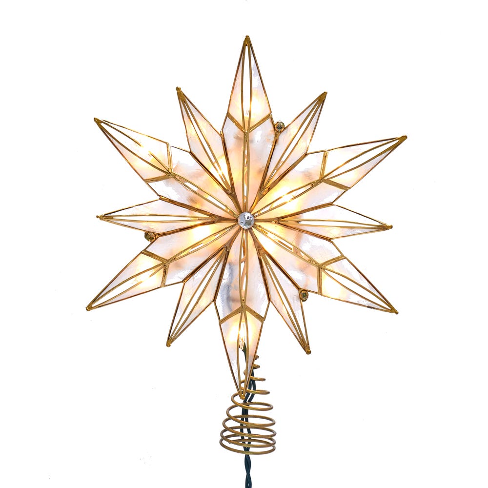 Capiz Star and Center Gem Treetop