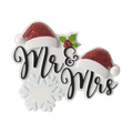 Mr & Mrs with Santa Caps Couples Ornament