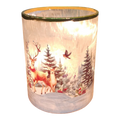 Frosted Glass Luminary Straight Edge - Forest Deer Scene