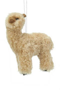 Fluffy Alpaca Ornament - Tan