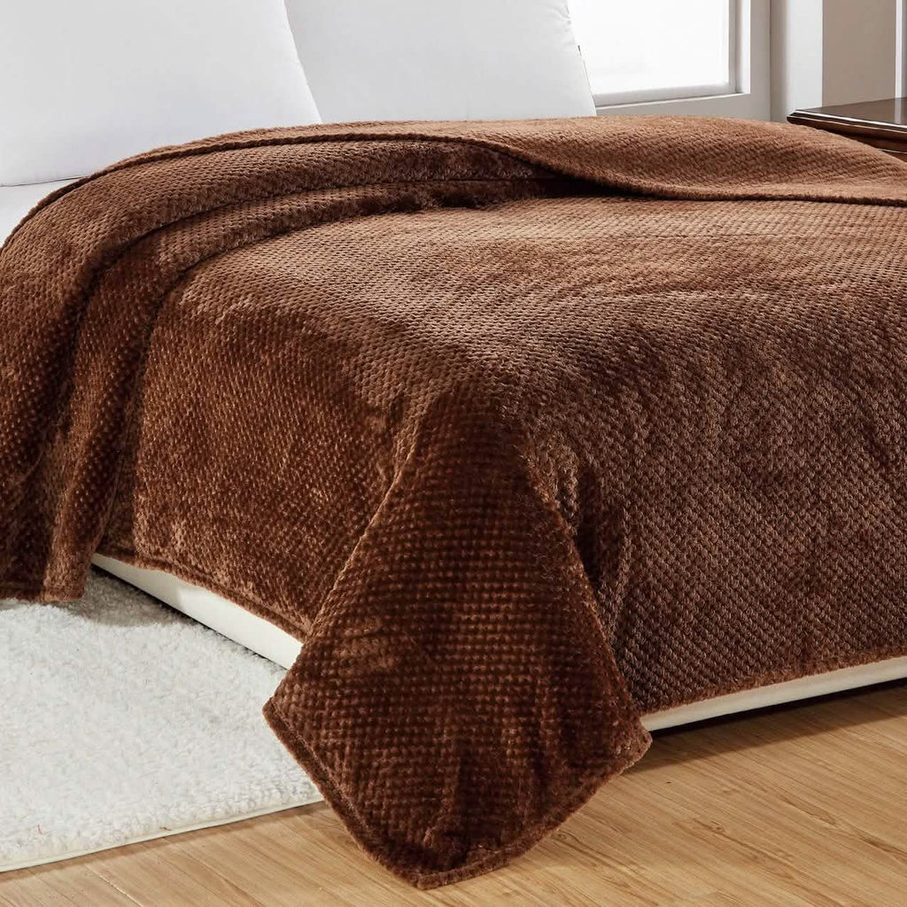 Noble House Solid Color Popcorn Microfiber Blanket