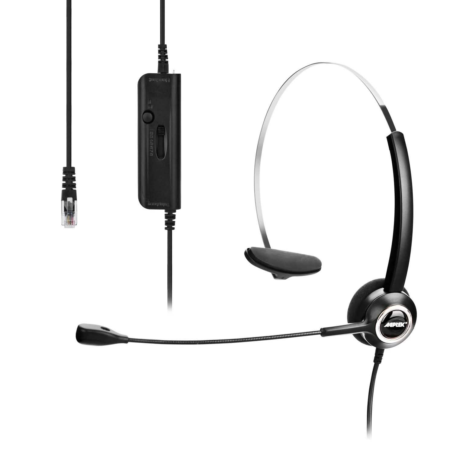 Noise Canceling Headset Convertible RJ9 Earphone with Microphone Adaptor