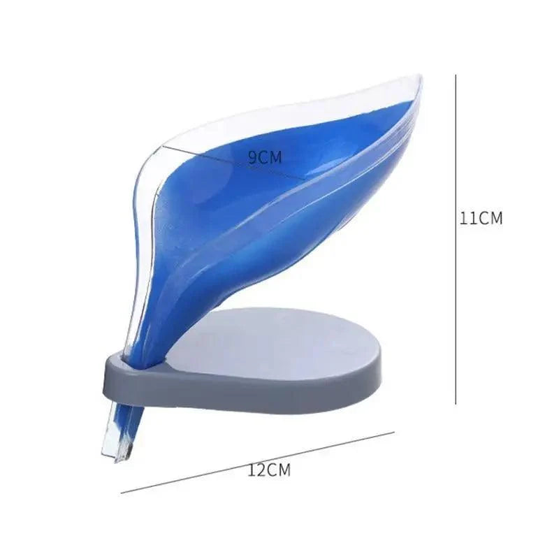 Non-slip leaf Shape Soap Box Bathroom Soap Holder Dish Storage Plate Tray Soap Holder Case Kitchen Supplies Bathroom Accessories Soap Dishes Sponge Container with Suction Cup Leaf Shape Self Draining for Bathroom Kitchen Sink