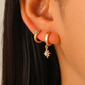 Delicate Mini Asymmetric Eight-Pointed Star Ear Cuffs
