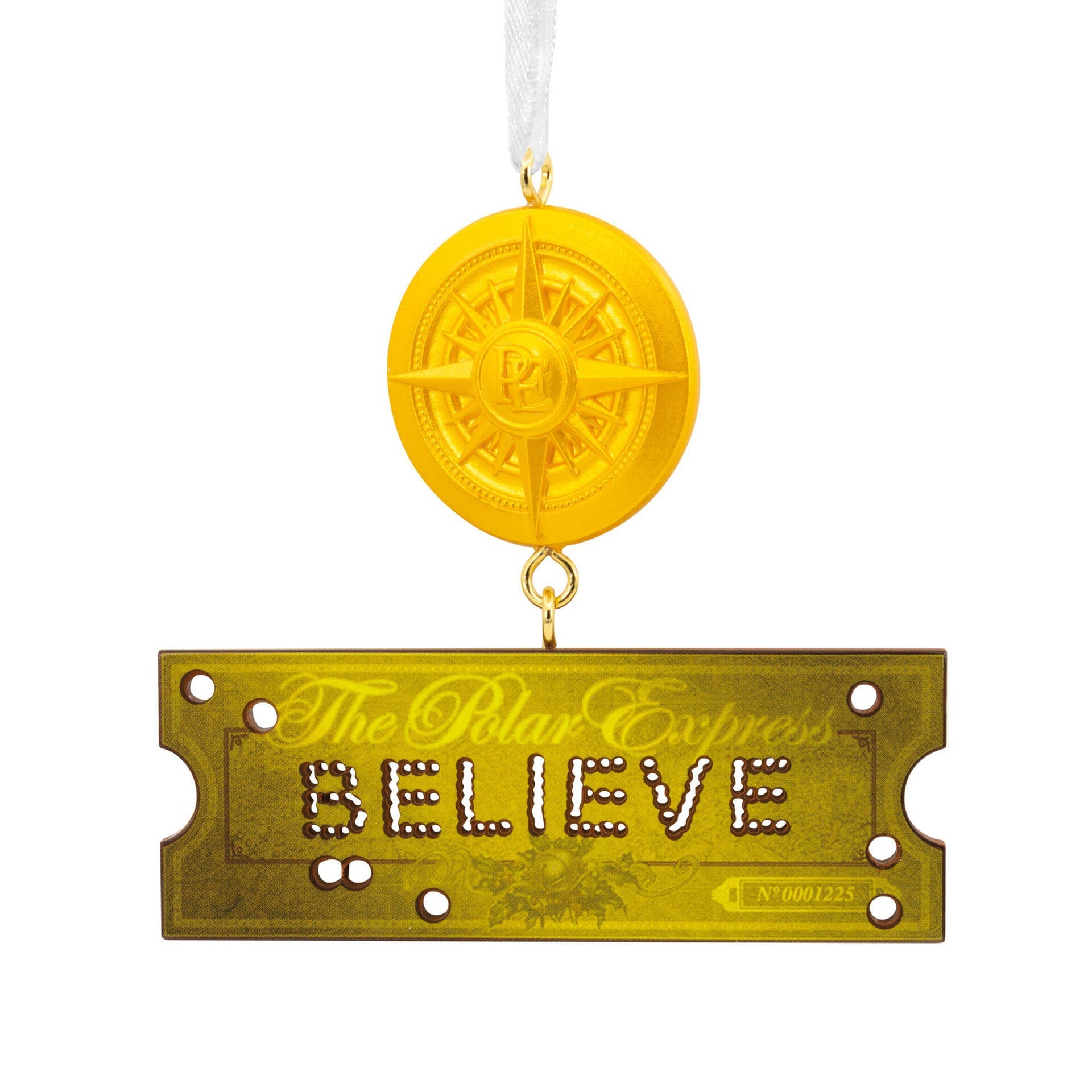 The Polar Express Believe Ticket and Compass Hallmark Ornament