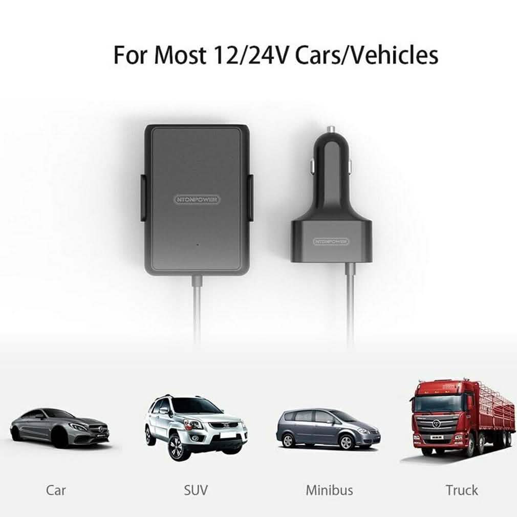 NTONPOWER 5 USB Ports Car Charger with 1.8 Extension Cable