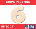 Unfinished Wood Block Number 6 - Craft - up to 46" DIY