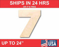 Unfinished Wood Block Number 7 - Craft - up to 46" DIY