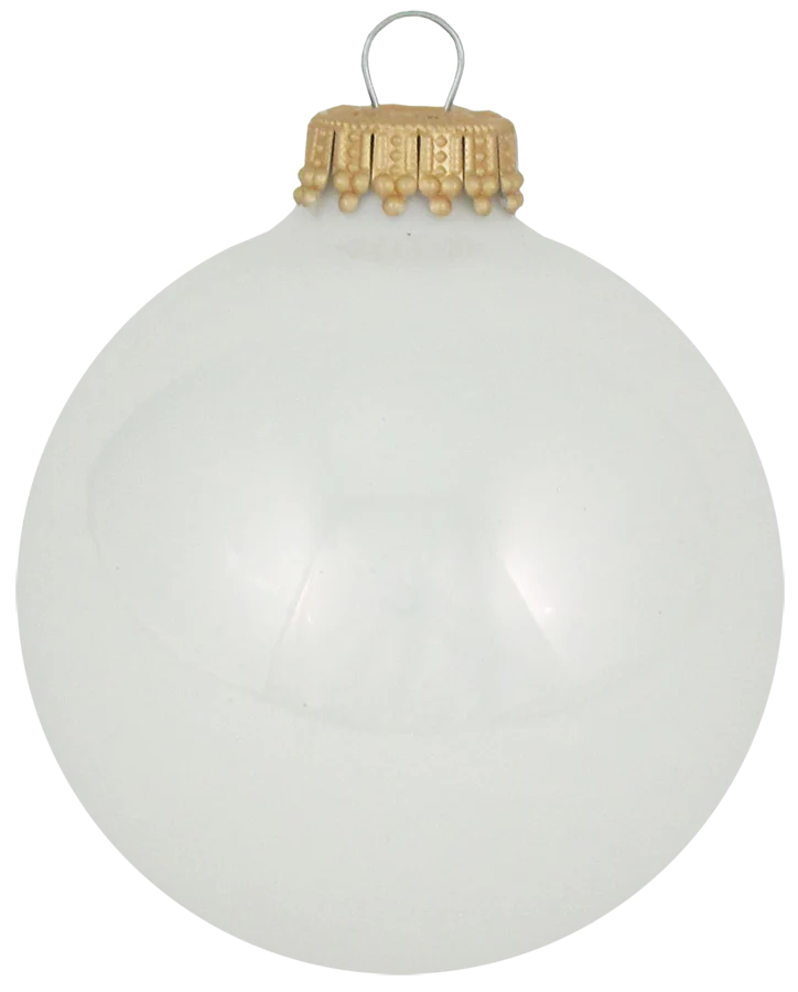 Porcelain White 25/8" (67mm) Glass Ball - 8 Piece Set